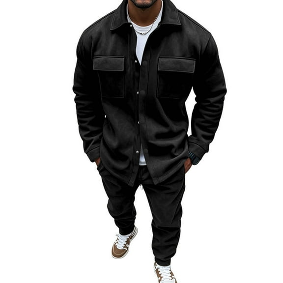 Men's Hooded Athletic Tracksuit Casual Full Zip Jogging SweatSuits Solid Color Hooded Cardigan Loose Casual Sports Zipper Long Sleeve Hooded Casual Outwear