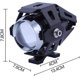 thumbnail image 3 of 2 * Faros delanteros de motocicleta, faros LED Cree de 1200 lm 6500 k para faros Drl con luz alta/luz baja/flash 3 modelos con interruptor de encendido/apagado Color plateado, 3 of 3