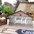 thumbnail image 5 of Real Estate House-Shaped Sold Sign Double-Sided Wooden Sold Sign We Said Yes to The Address Agent Sign Photo Prop Wooden Sold Sign for Realtor New Home Owner, 5 of 5