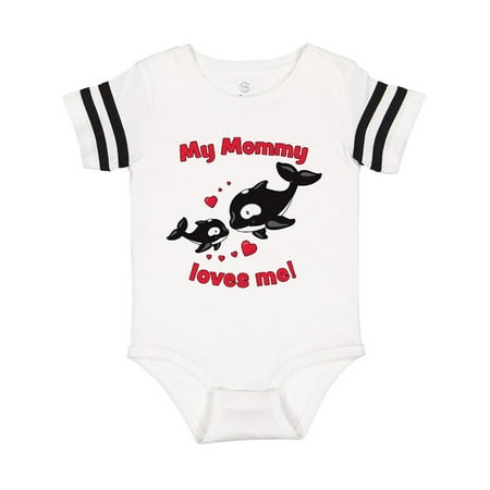 

Inktastic My Mommy Loves Me- orca baby Gift Baby Boy or Baby Girl Bodysuit