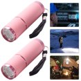 thumbnail image 5 of Mini linterna de 9LED para acampada, antorchas de aleación de aluminio impermeables (rosa), 2 uds., 5 of 5