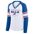 thumbnail image 2 of Women's Fanatics White/Royal Buffalo Bills Redzone Blitz Package Raglan Lace-Up V-Neck Long Sleeve T-Shirt, 2 of 3