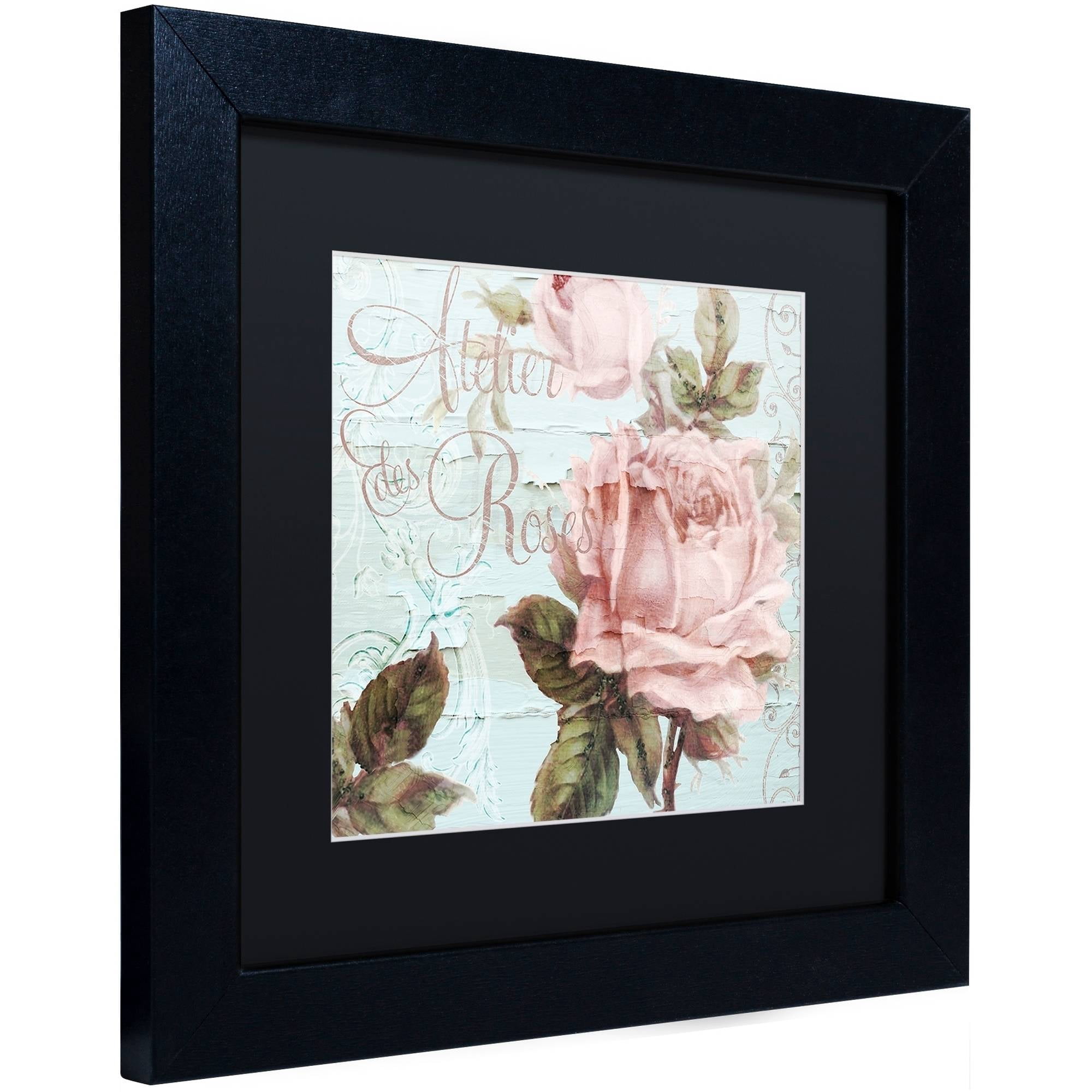 Trademark Fine Art "Atelier De Roses" Canvas Art by Color Bakery Black Matte, Black Frame