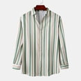 thumbnail image 3 of Men's Long Sleeve Striped Button Up Shirt Classic Collar, Polyester & Spandex, for Casual & Formal, Multiple Sizes, 3 of 3