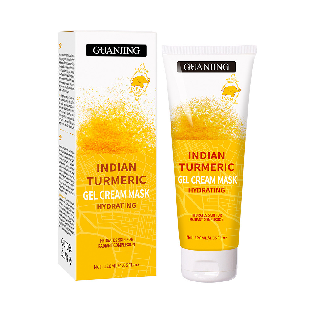 GUANIING INDIAN TURMERIC GEL CREAM MASK HYDRATING HYDRATES SKIN FOR RADIANT COMPLEXION, 120ml/4