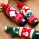 thumbnail image 5 of Advancent 2 uds., funda para botella, bolsa para botella con lazo para fiesta de Navidad, decoración de de punto, Protector de vino, fundas Kits de decoración para fiestas Alce, 5 of 6