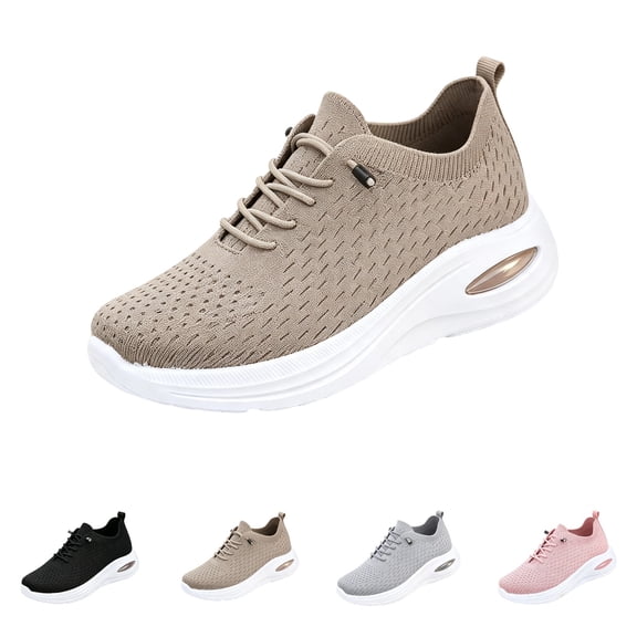 Domzle Womens Walking Shoes Running Tennis Gym Workout Athletic Lightweight Sneakers Breathable Soft Sport Mesh Casual Shoes Gray