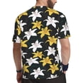 thumbnail image 2 of Wukai Lilies Flowers Print Men's Short-Sleeved Mesh T-Shirt,Quick-Dry Short Sleeve Workout T-Shirt-3X-Large, 2 of 8