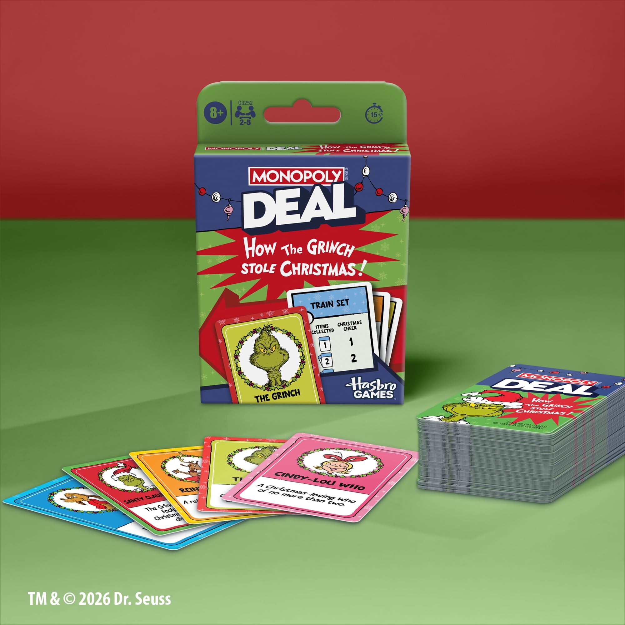 Monopoly Deal: How the Grinch Stole Christmas Edition Card Game for Ages 8 and Up