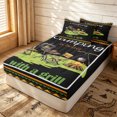 thumbnail image 3 of Erosebridal Cartoon Camping Zipper Twin Comforter Sets with Fitted Sheet and 2 Pillowcases for Boys Girls, With A Grill Print Zipper Bedding Set, Black Green, Black Reversible, 4-Piece, 3 of 7