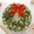 thumbnail image 3 of Christmas Wreath with Red Bow and Pinecone Front Door Lighted Wreath X-max Decorations 40/50/60cm Christmas Wreath, 3 of 4