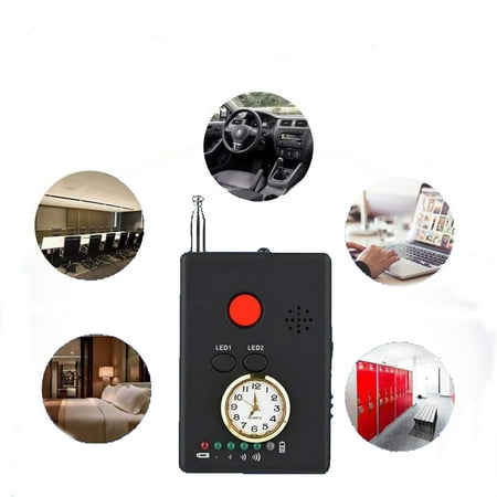 GLiving RF Signal Detector, Camera Detector Full Range Wireless Bug Detector GSM GPS Tracker Device Finder Full-Frequency Detector Audio Bug Detect Camera RF (Best Rf Signal Detector)
