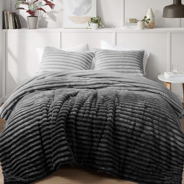 Set de edredón Intelligent Design Avril Queen Grey Ombre