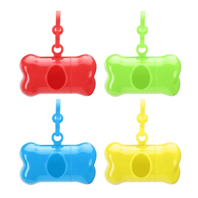 Caja dispensadora de bolsas de basura con forma de hueso para mascotas, accesorio de herramienta de basura para perros, ABS, 4 Uds.