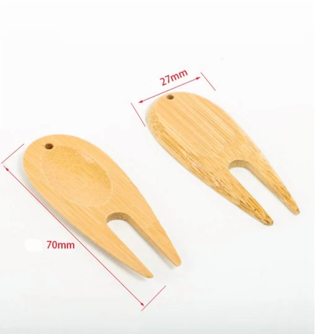 10Pcs Portable Bamboo Golf Divot Repair Tool Fork Prongs Golf Training Aids Tool