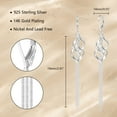 thumbnail image 5 of Lancharmed Stud Earrings for Women Hook Twisted Double Diamond Tassel Silver Plated Earring Gifts for Women, 5 of 7