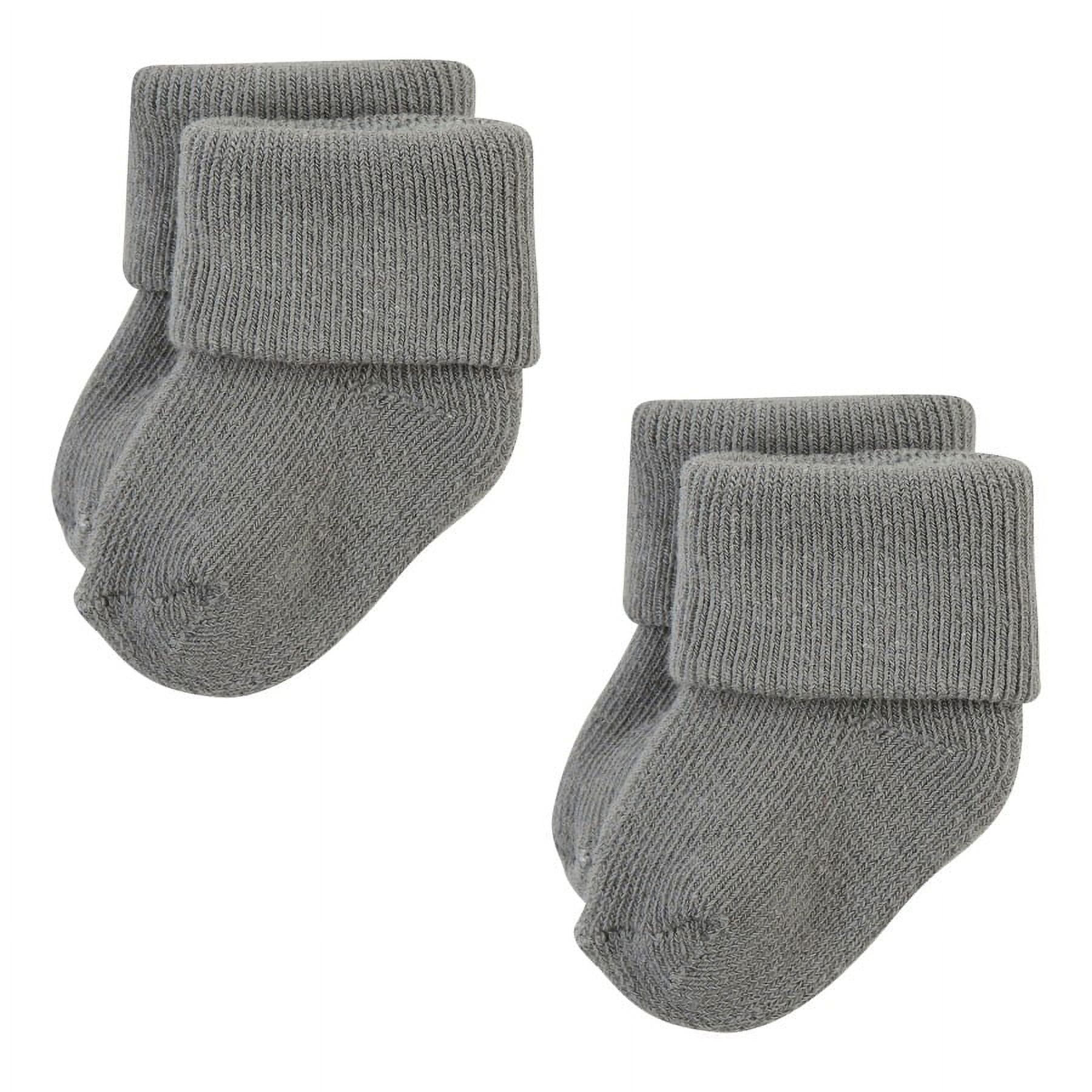 Hudson Baby Unisex Baby Socks, Gray and White (6 Pack)