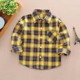 thumbnail image 2 of GiLiling Boys Button Down Shirt Kids Flannel Shirt Toddler Plaid Shirt Boys Western Shirts Long Sleeve with Pocket ﻿Clothes (Orange, 10-11Years), 2 of 3