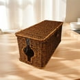 thumbnail image 6 of LEHOZIHEQ Cable Management Box, Handwoven Faux Rattan Cord Organizer Box with Lid, Desk Cord Management to Hide Cords and Power Strips, 6 of 6