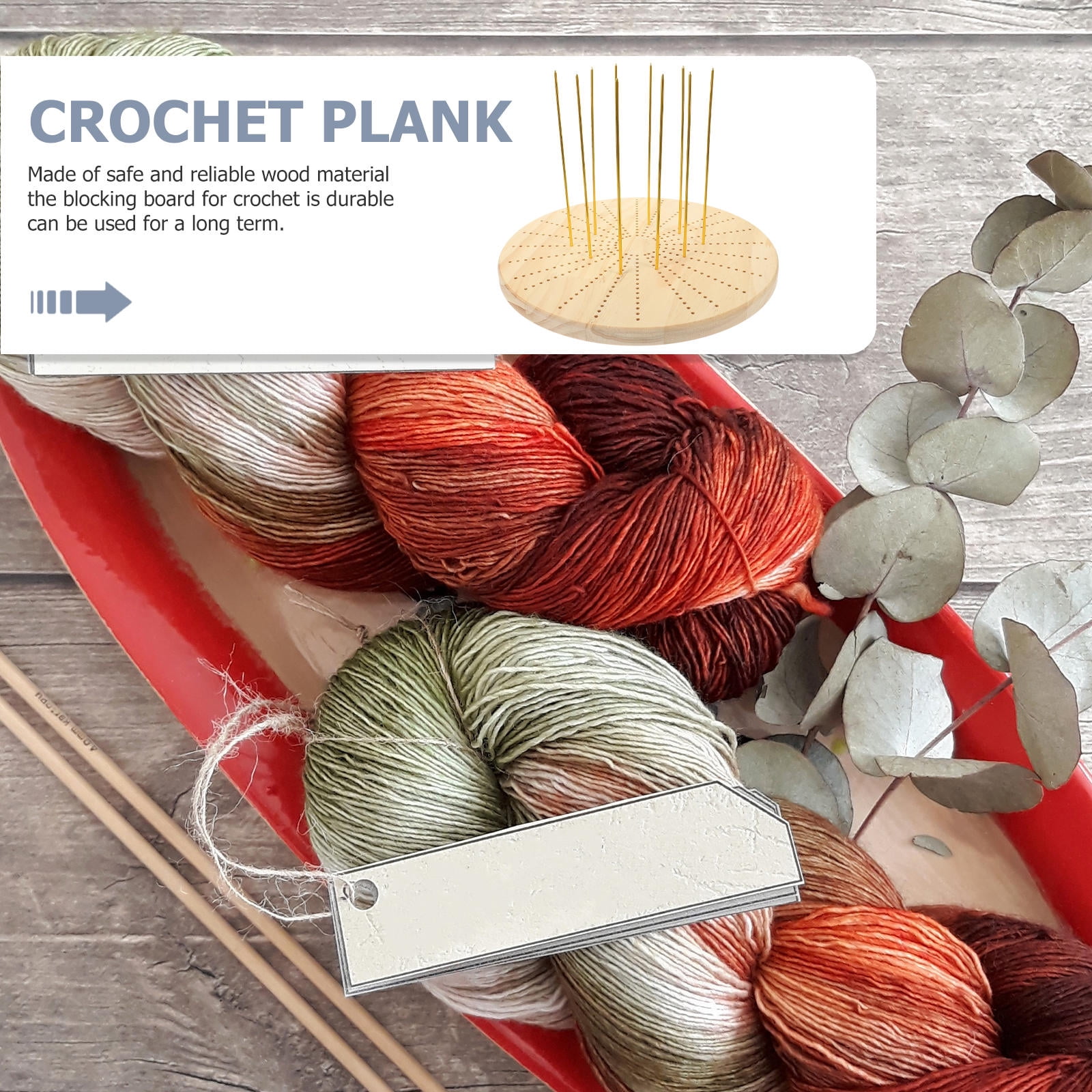 WRISTBIQUE Knitting Yarn Board Wood Molding Board for Craft Making 1 Set 11.79x11.79in
