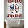 thumbnail image 5 of Independence Day Sheer Curtains 63 Inch Length 2 Panels Set Window Treatments, Farmhouse Texas Star Wooden Grain Rod Pocket Semi Curtains for Living Room/Bedroom/Kitchen Décor, 104"W x 63"L, 5 of 7