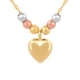 thumbnail image 1 of Cadena Gargantilla Casa del Anillo Dama Corazón Bolas Facetadas 3 Oros 10K Sólido Amarillo 45 cm, 1 of 6