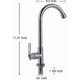 thumbnail image 3 of Cold Water Single Handle Faucet - High Arc Stainless Steel Sink Mount, 3 of 5