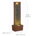 thumbnail image 3 of Teamson Home 38.5" Faux Slate Contemporary Outdoor LED Waterfall Fountain with Pebble Base, Red Rock, 3 of 13