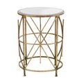 Southern Enterprises Stargold Round End Table, Antique Gold