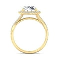 thumbnail image 3 of Fraser - Moissanite Round Cut Halo Lab Diamond Engagement Ring with Twist Band, 3 of 4