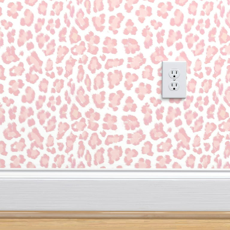 Peel & Stick Wallpaper Swatch - Blush Leopard Print Pink Skin Jaguar  Cheetah Custom Removable Wallpaper by Spoonflower 