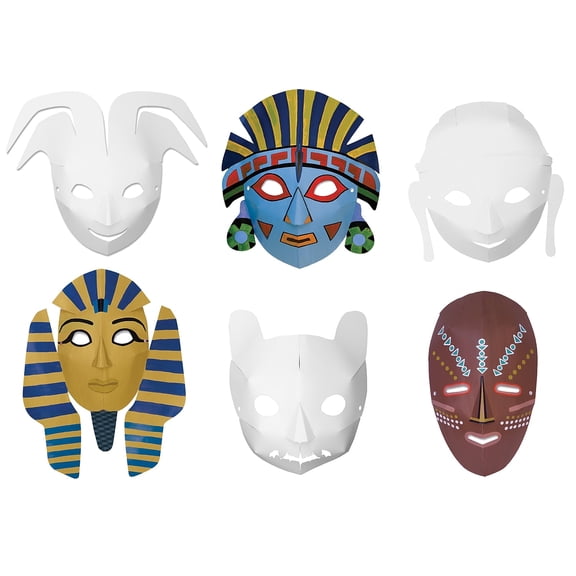 Creativity Street Die-Cut Paper Masks, Multi-Cultural Assortment, Assorted Sizes, 24 Pieces