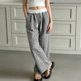 thumbnail image 6 of Iyufng Summer Girls' Checkered Drawstring Pants, 6 of 7