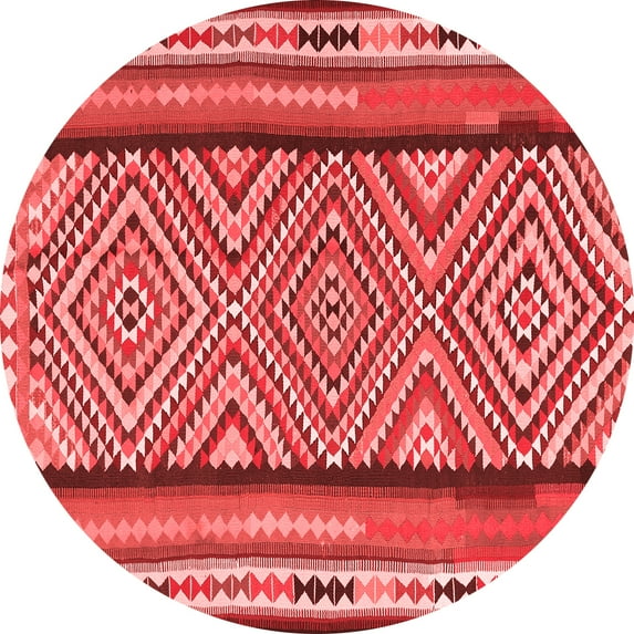 Ahgly Company Indoor Round Southwestern Red Country Area Rugs, 8' Round