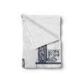 thumbnail image 2 of Modern Soft Flannel Fleece Throw Blanket, Recording Studio Music Devices Turntable Records Speakers Digital Illustration, Cozy Plush for Indoor and Outdoor Use, 50" x 70", Cadet Blue, by Ambesonne, 2 of 6