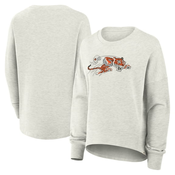 Women's Fanatics Heather Gray Cincinnati Bengals Oversized Hometown Pullover Sweatshirt