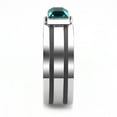 thumbnail image 2 of Anillo Color Plata Para Hombres de Acero Inoxidable Zirconia Azul, 2 of 4