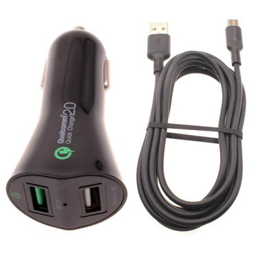 30W Fast Car Charger for Google Pixel 6a/6/Pro Phones - 2-Port USB 6ft Cable Type-C Quick Charge DC Socket for Google Pixel 6a/6/Pro Models