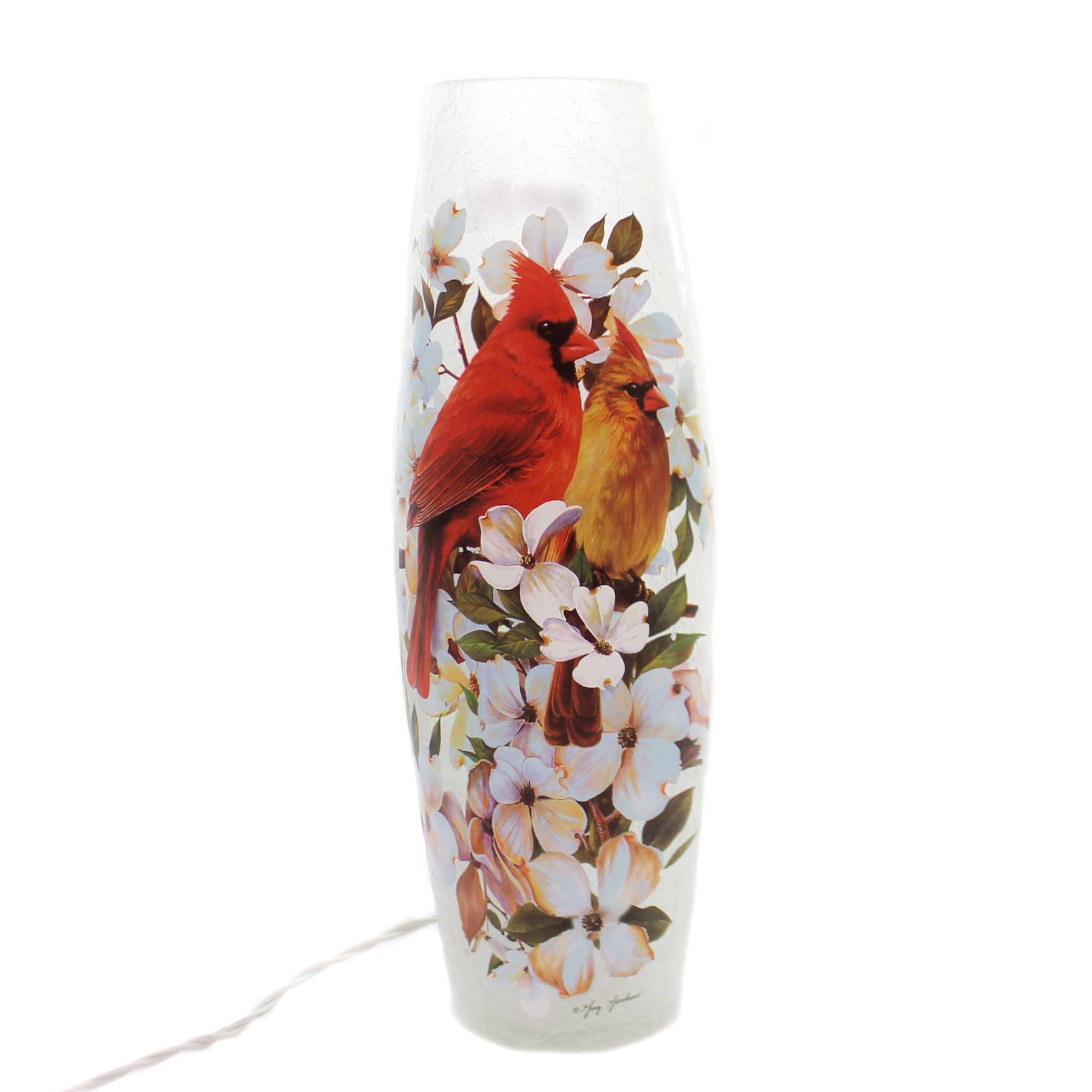 Stony Creek CARDINAL FLOWER LIGHTED GLASS VASE Glass Indoor Use