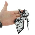 thumbnail image 4 of Unique Bargains 1 Pc Cute Bow Polka Bag Charm Decorative Keychain Black White, 4 of 5