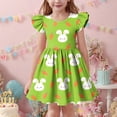 thumbnail image 4 of Mitankcoo Girls Easter Dresses Cute Print Flutter Sleeve Crew Neck A-Line Dress for Daily Fashion Wear 3-14Y, 4 of 7