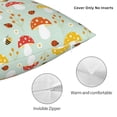thumbnail image 3 of Yiaed Mushroom Bee Print Pillow Covers Super Soft Decorative Square Throw Pillow Covers Case Cushion Covers for Sofa Couch Bedroom Car Decor（No pillow core）-12"x12", 3 of 7