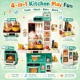 thumbnail image 5 of JoyStone 69PCS Kids Kitchen Playset,Play Kitchen Toy with Realistic Lights & Sounds,Pretend Steam, Play Sink & Oven, Menu Board & Other Kitchen Accessories Set for Toddlers, 5 of 8