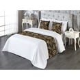 thumbnail image 3 of Floral Design Bed Runner Set, Paisley Inspirations Flowers Vintage with Leaves Greenery Print, Decorative Bedding Scarf & 2 Pillow Shams for Hotels Homes, Queen, Pistachio Green Marigold, by Ambesonne, 3 of 3