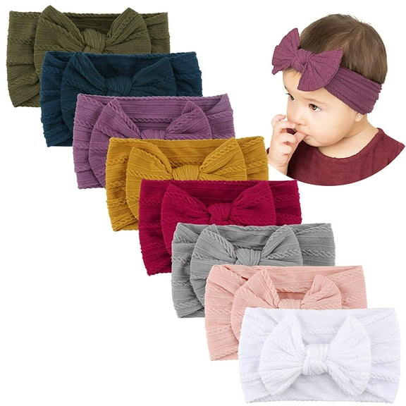 Baby Bow Headbands, Handmade Super Stretchy Soft Nylon Hairbands, Hair Bows Hair Accessories for Baby Girls Newborn Infant Toddlers Kids