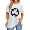 thumbnail image 2 of Pxiakgy Vente Chaude! T-Shirt Trèfle de la Saint-Patrick pour Femmes Chanceux Irlandais Manches Courtes T-Shirt Graphique Trèfle Mode Décontractée Col Rond Manches Courtes Imprimé Blanc TTG, 2 of 6