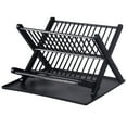 thumbnail image 1 of Escurridor de platos de 2 niveles, gran capacidad, plegable, para cocina, color negro, 1 of 14