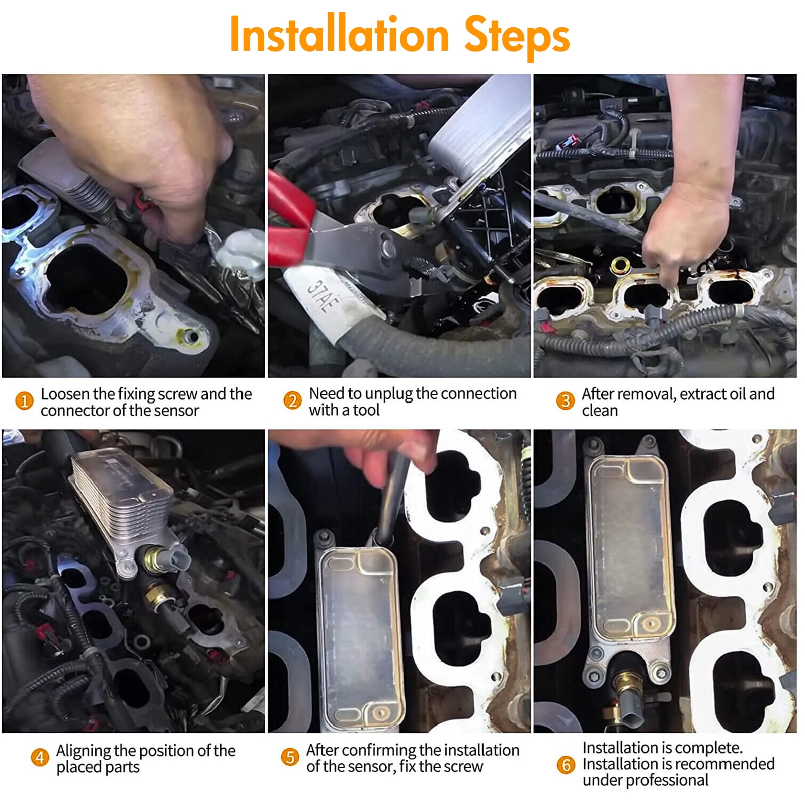 Baokaler 68105583AF Upgraded Full Aluminum Engine Oil Filter Housing, with Oil Cooler and Filter