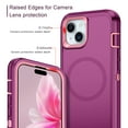 thumbnail image 3 of I-HONVA For iPhone 14/15 Plus Case Compatible with MagSafe,3-Layer Military Grade Drop Protection Anti-Slip Bumper Rugged Shockproof Dustproof Protection 6.7 inch Phone Case,Purple Pink, 3 of 7