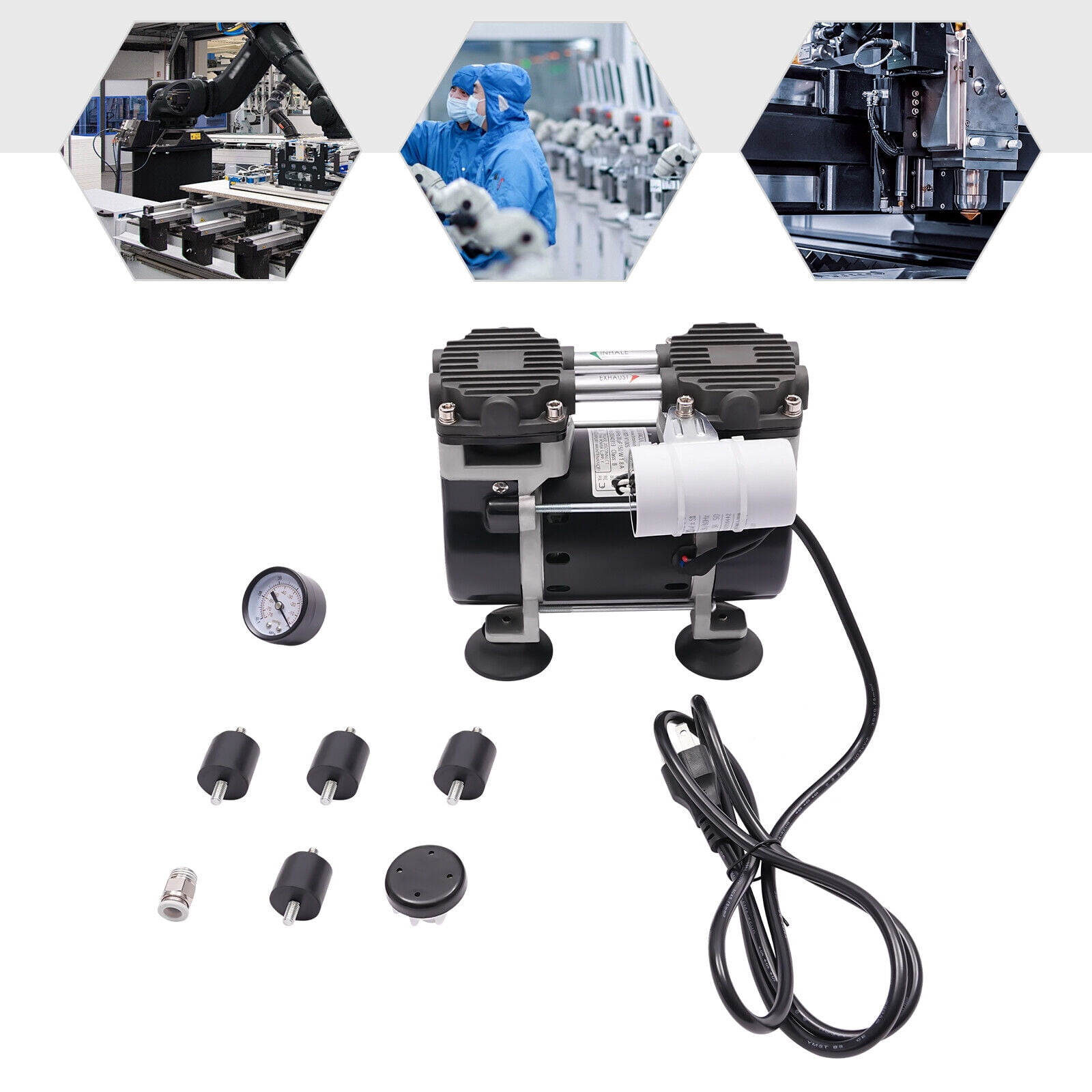 110 Volf 60Hz Vacuum Pump Oil-Free Vacuum Pump Industrial Vacuum Pump 150 Watt